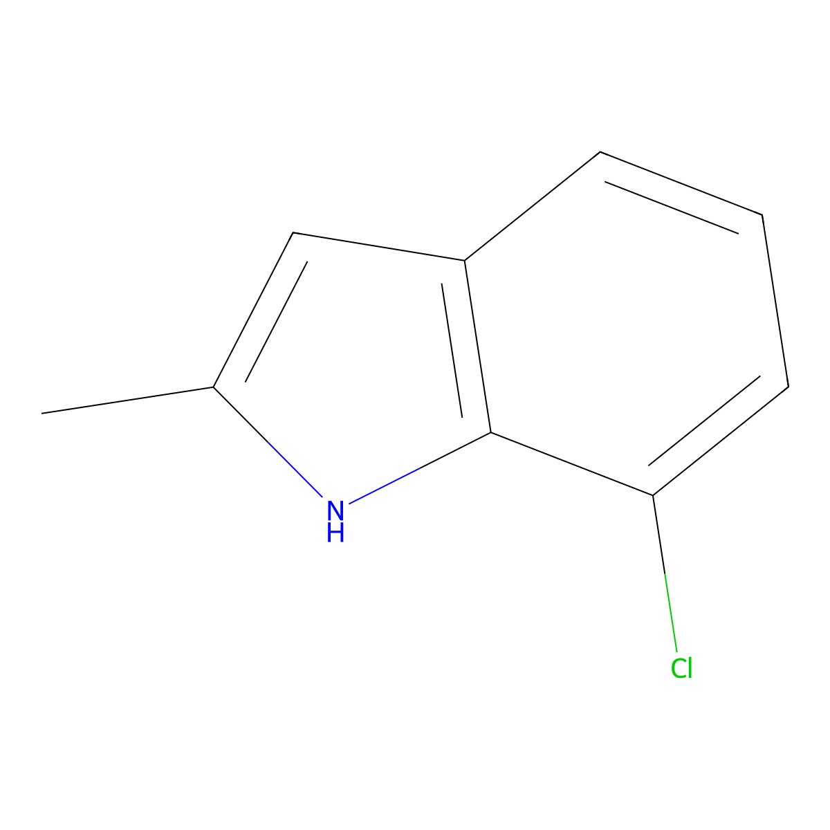 7-chloro-2-methyl-1H-indole molecular structure, CAS 623177-14-0