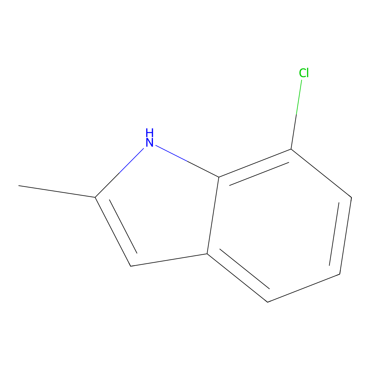 7-chloro-2-methyl-1H-indole molecular structure, CAS 623177-14-0