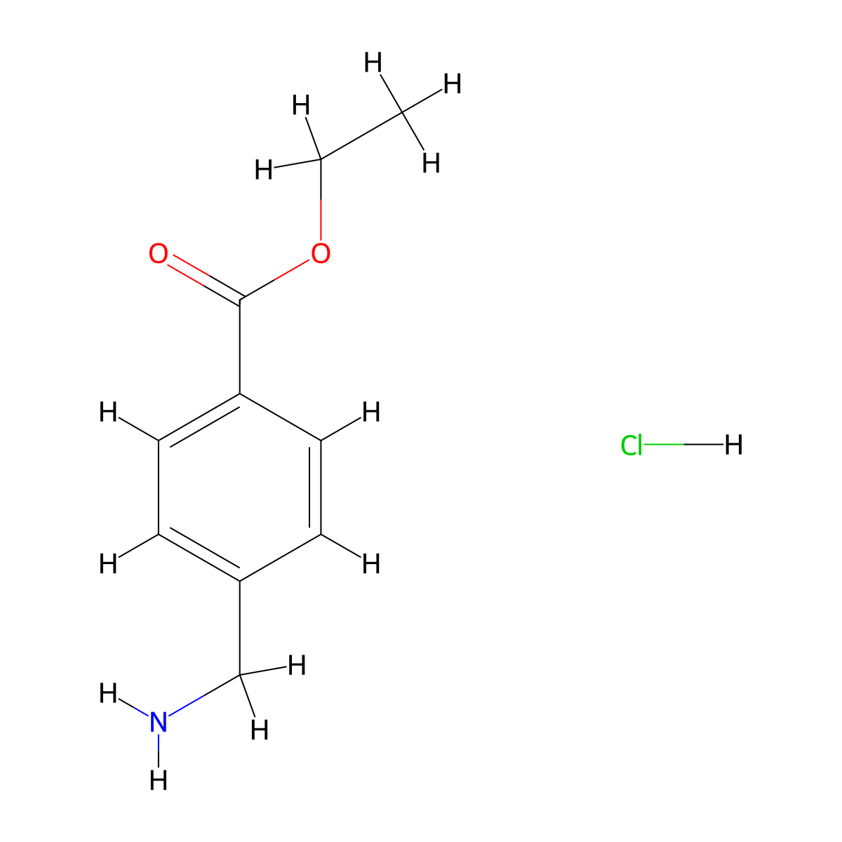 4-Aminomethyl-benzoic acid ethyl ester hydrochloride molecular structure, CAS 6232-12-8
