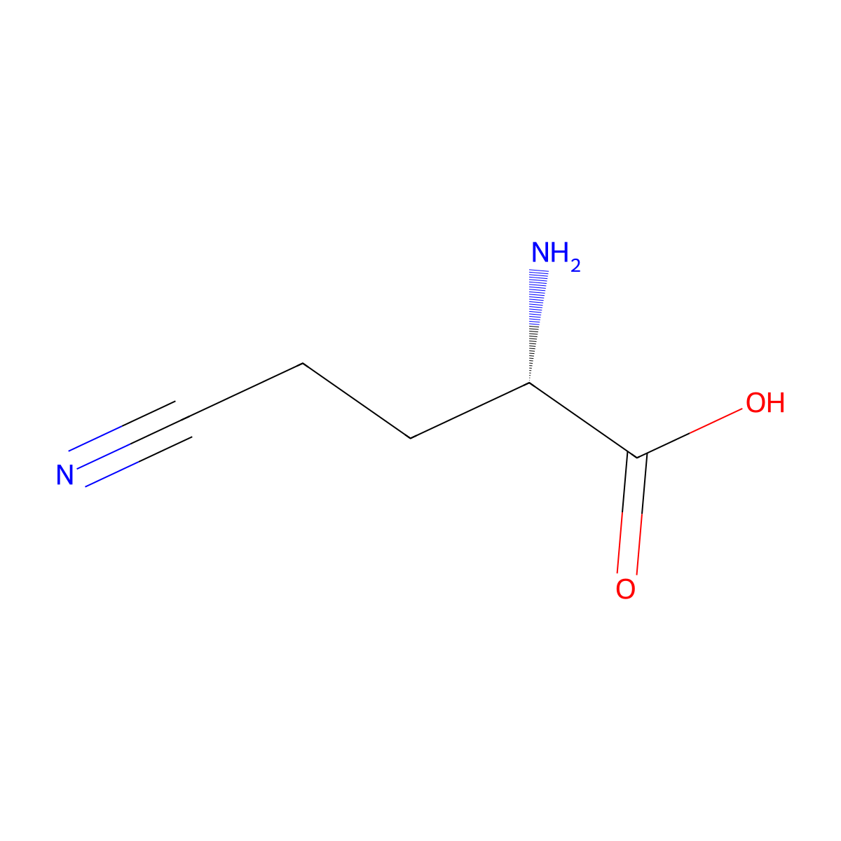 (2S)-2-amino-4-cyanobutanoic acid molecular structure, CAS 6232-22-0