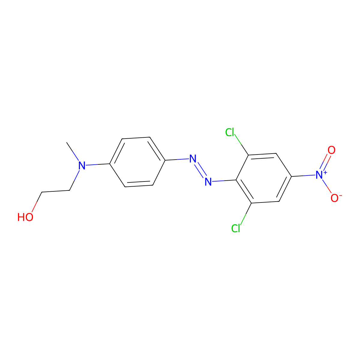 Ethanol, 2-((4-((2,6-dichloro-4-nitrophenyl)azo)phenyl)methylamino)- molecular structure, CAS 6232-56-0