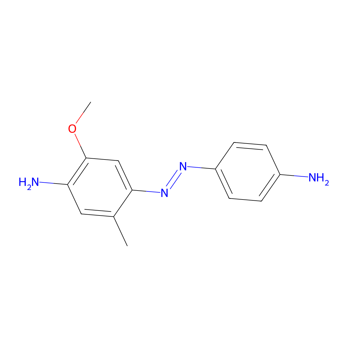 4-((4-Aminophenyl)azo)-5-methyl-o-anisidine molecular structure, CAS 6232-57-1
