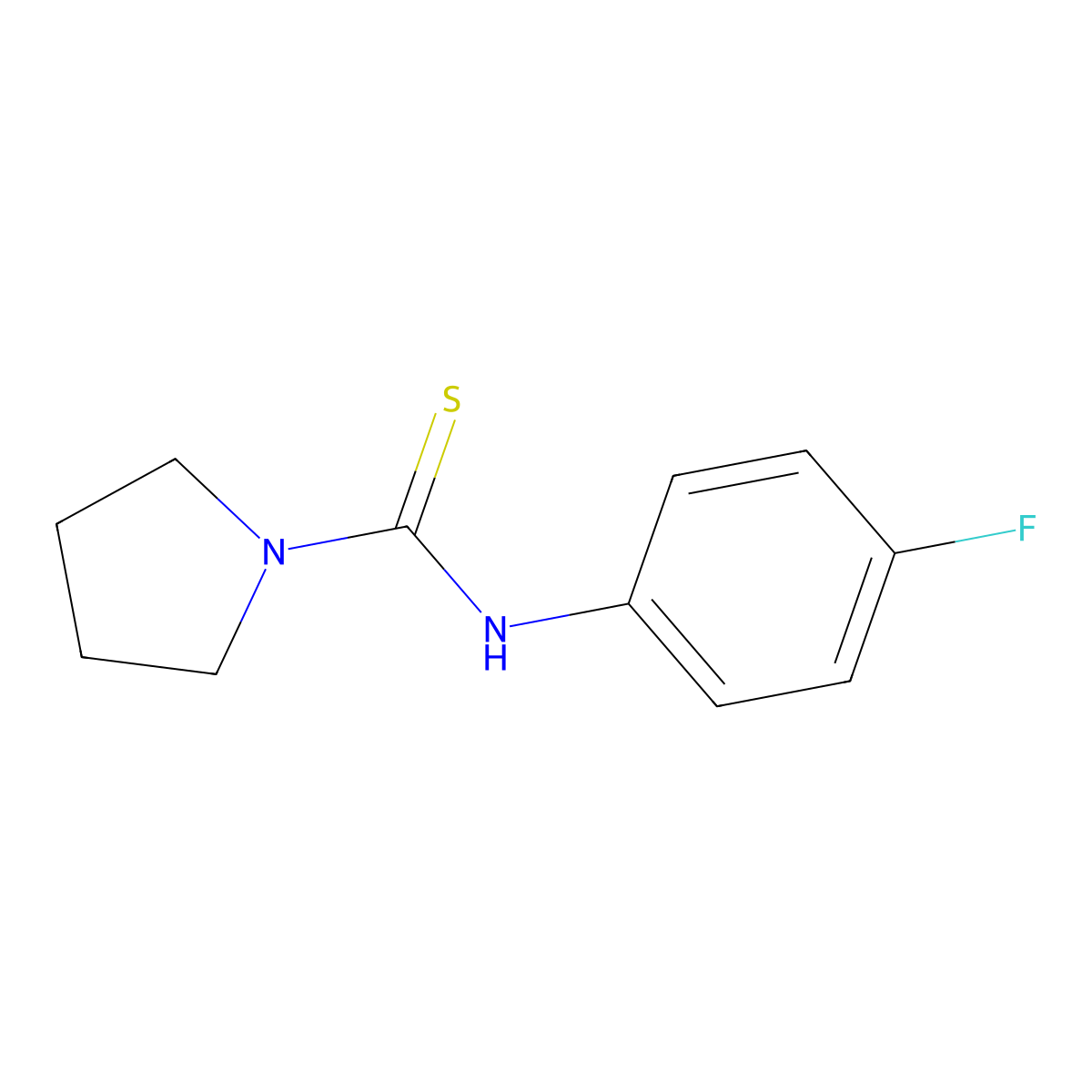 N-(4-fluorophenyl)-1-pyrrolidinecarbothioamide molecular structure, CAS 6232-83-3
