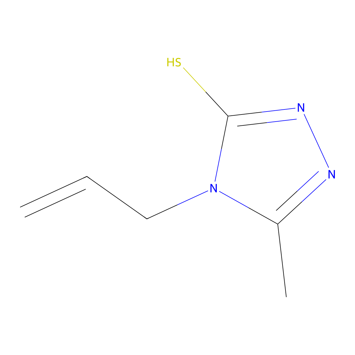 2,4-Dihydro-5-methyl-4-(2-propen-1-yl)-3H-1,2,4-triazole-3-thione molecular structure, CAS 6232-84-4