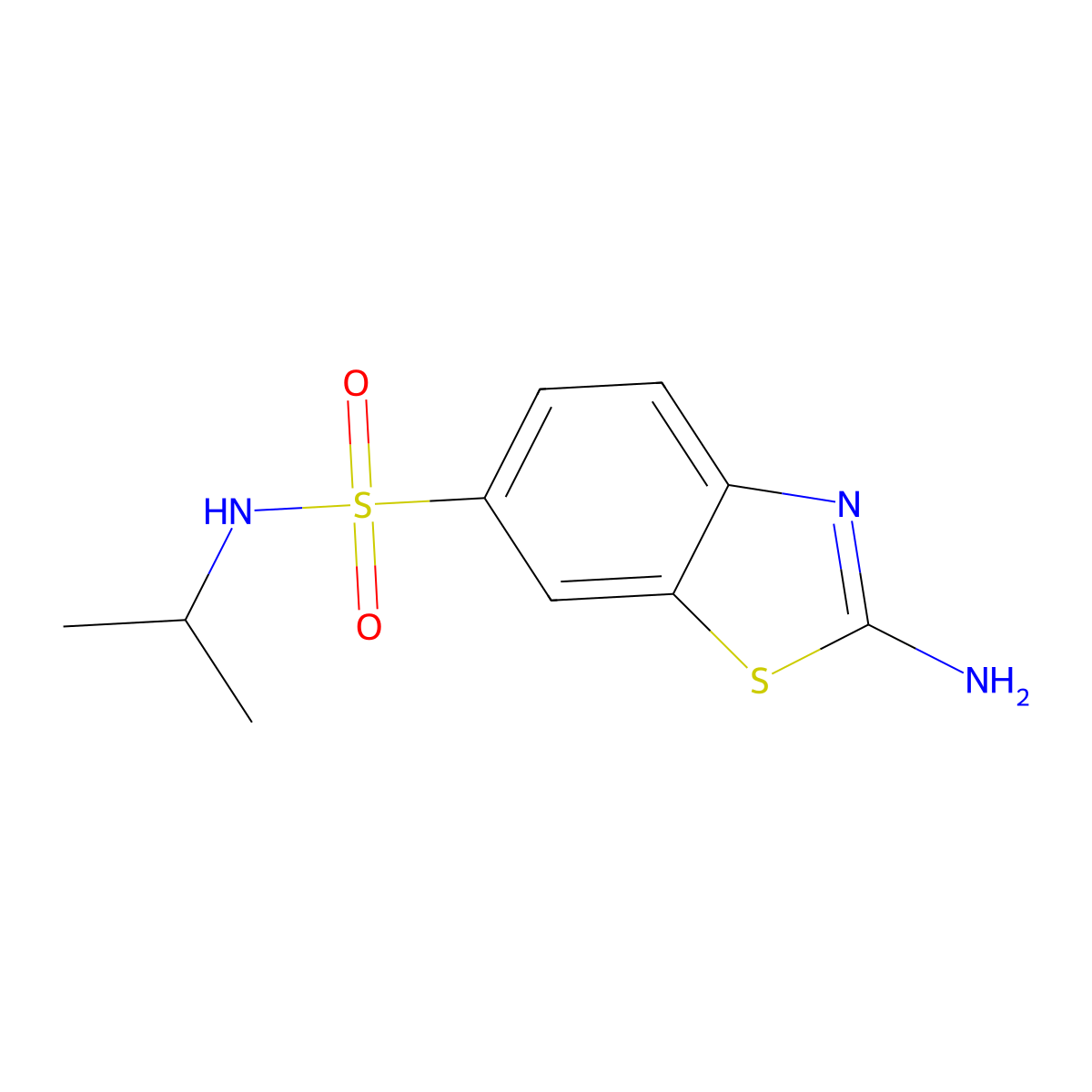 6-Benzothiazolesulfonamide, 2-amino-N-(1-methylethyl)- molecular structure, CAS 62323-07-3