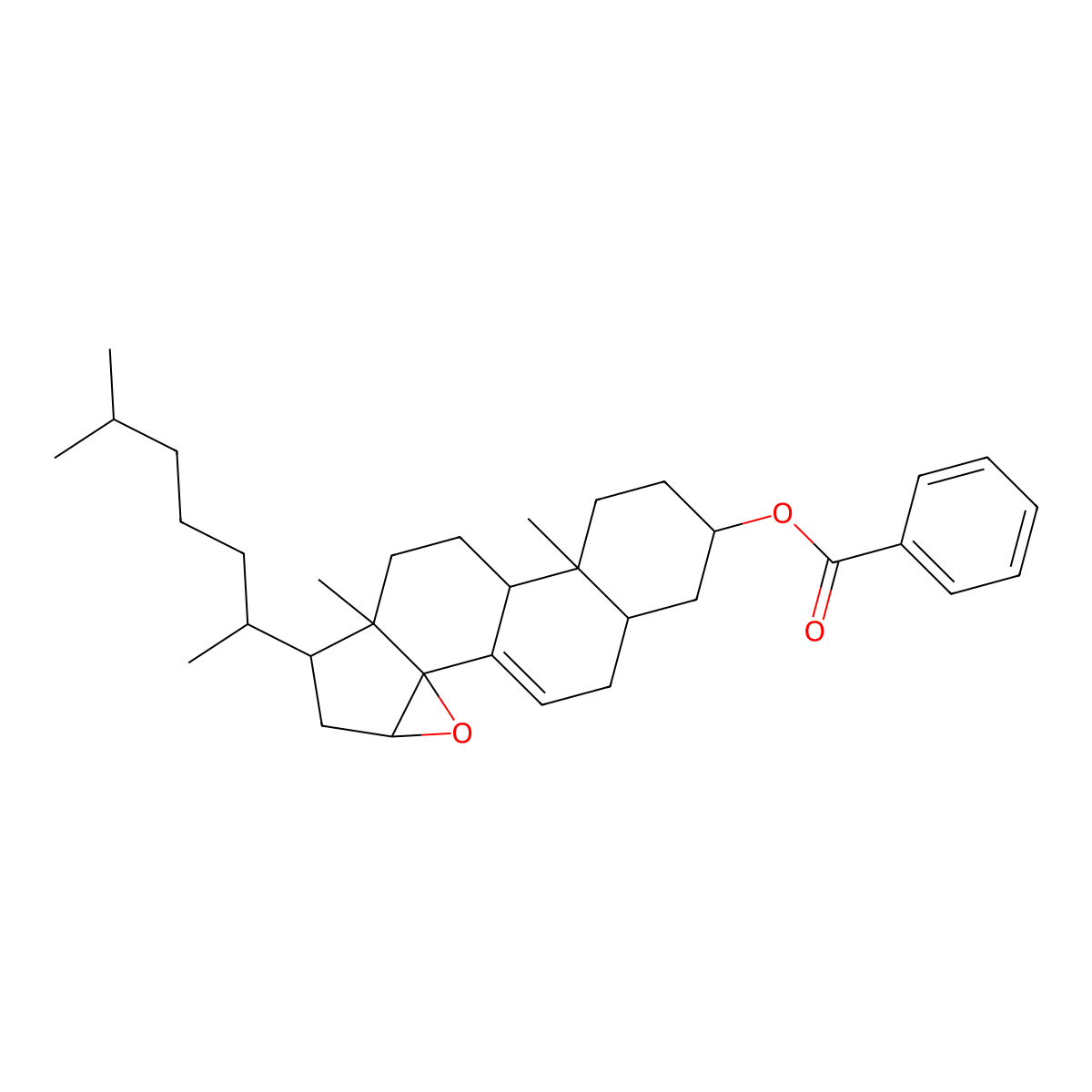 3-Benzoyloxy-14,15-epoxycholest-7-ene molecular structure, CAS 62324-19-0