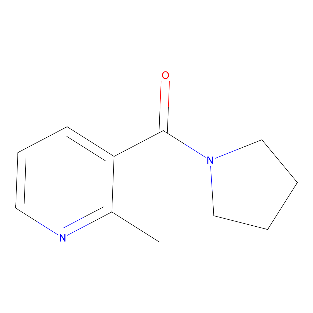 Pyrrolidine, 1-[(2-methyl-3-pyridinyl)carbonyl]- molecular structure, CAS 62326-45-8