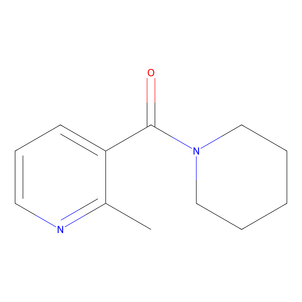 Piperidine, 1-[(2-methyl-3-pyridinyl)carbonyl]- molecular structure, CAS 62326-46-9