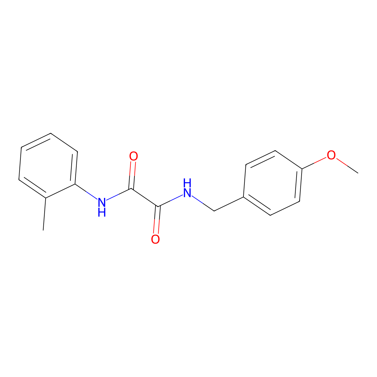 N-(4-methoxybenzyl)-N'-(2-methylphenyl)ethanediamide molecular structure, CAS 6233-40-5