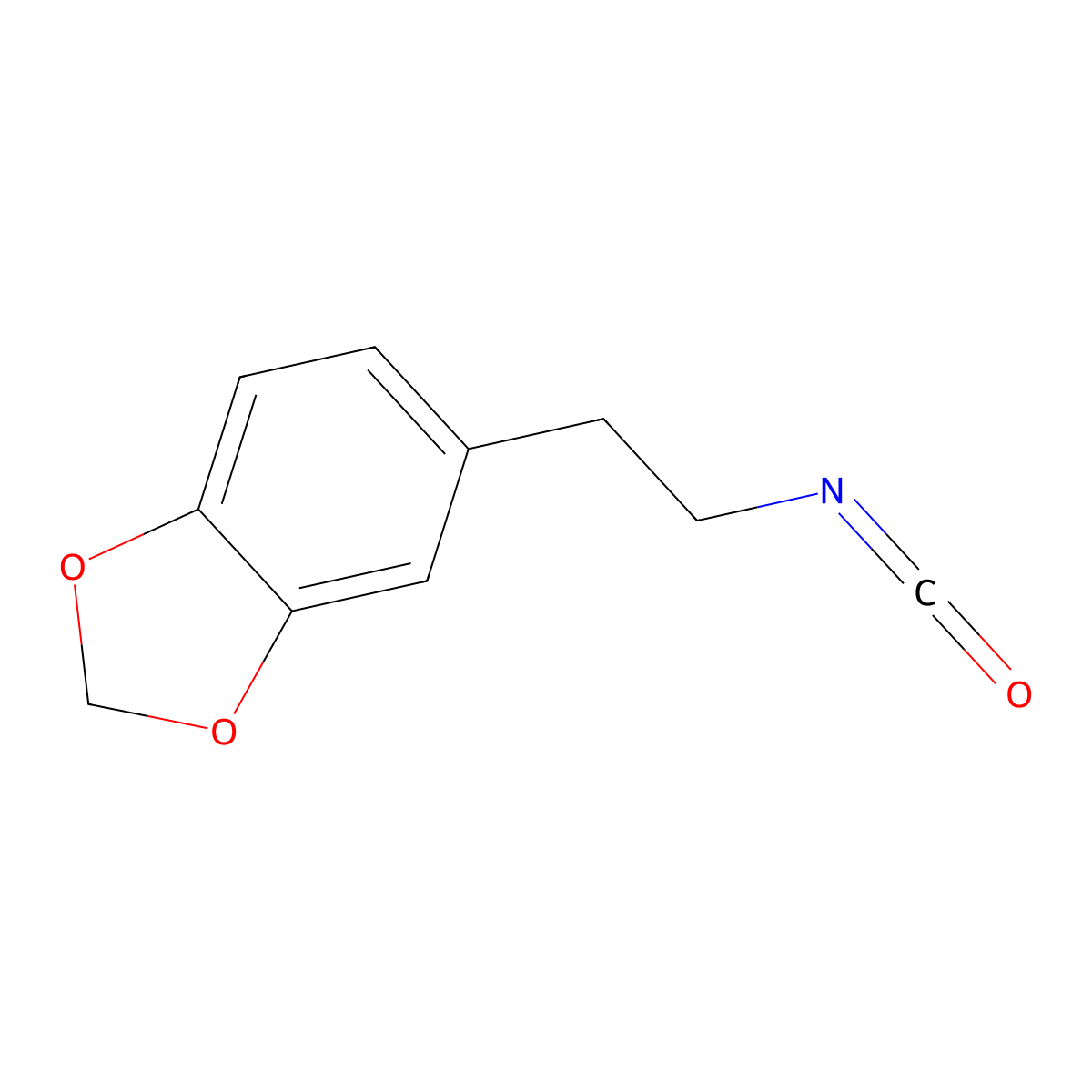 5-(2-isocyanatoethyl)-2H-1,3-benzodioxole molecular structure, CAS 62334-09-2