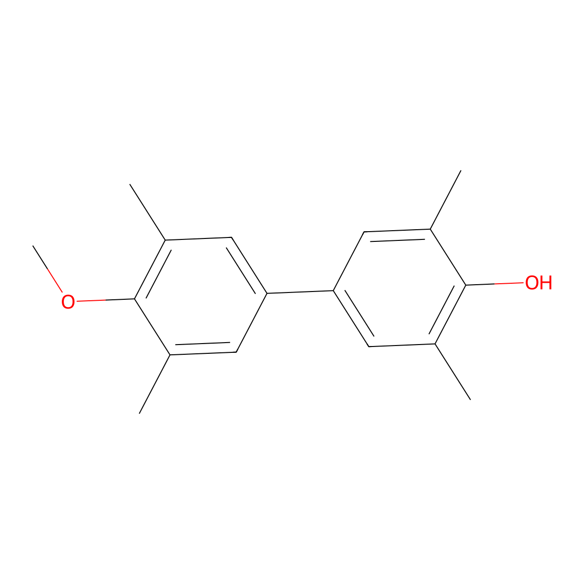 4'-Methoxy-3,3',5,5'-tetramethyl[1,1'-biphenyl]-4-ol molecular structure, CAS 62337-07-9