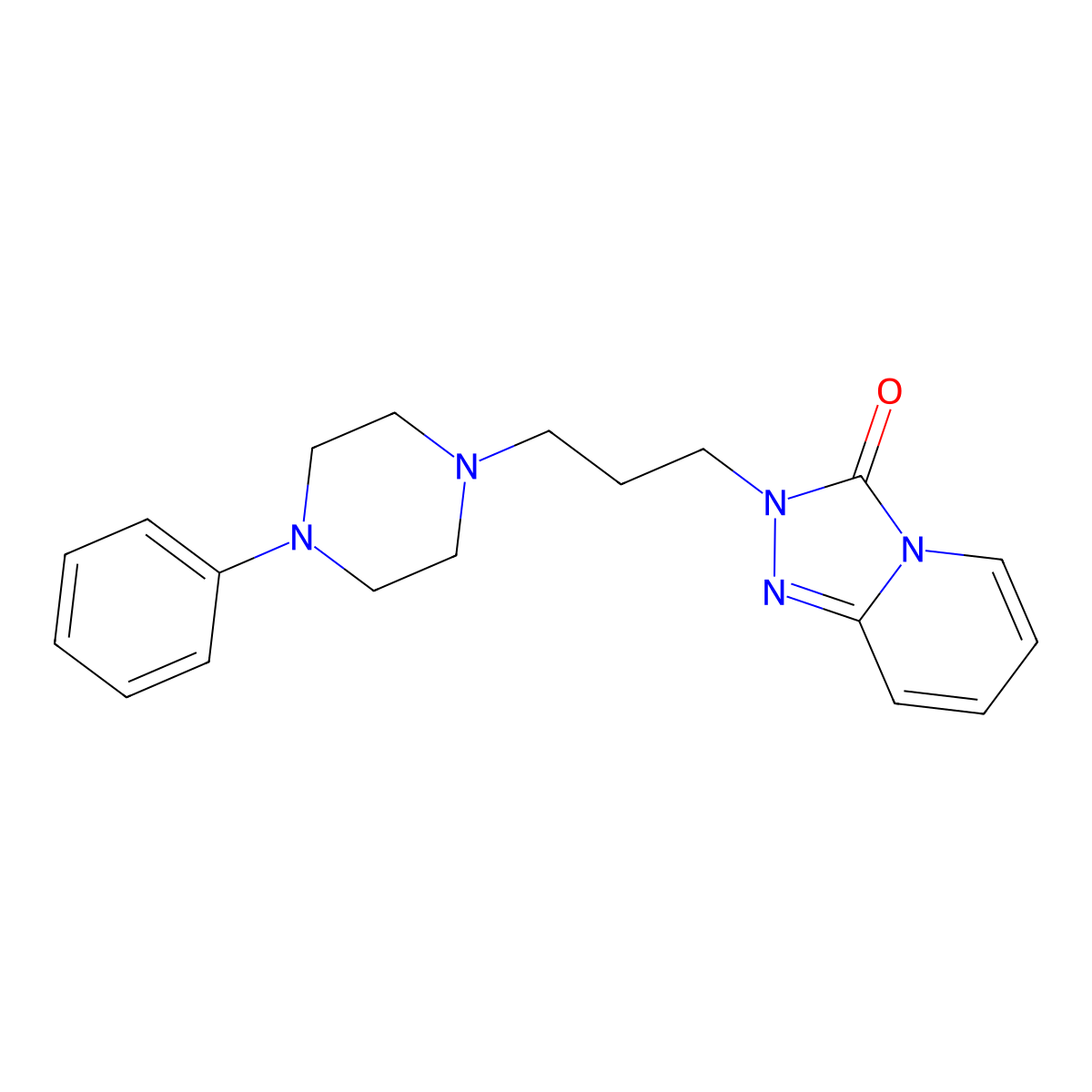 Dechloro trazodone molecular structure, CAS 62337-66-0