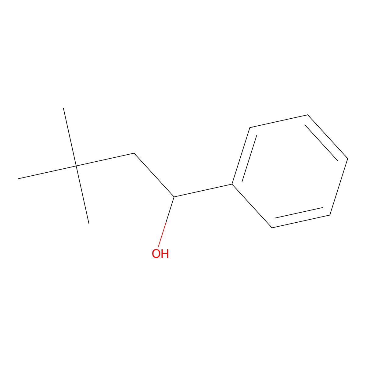 Benzenemethanol, alpha-(2,2-dimethylpropyl)- molecular structure, CAS 62338-03-8