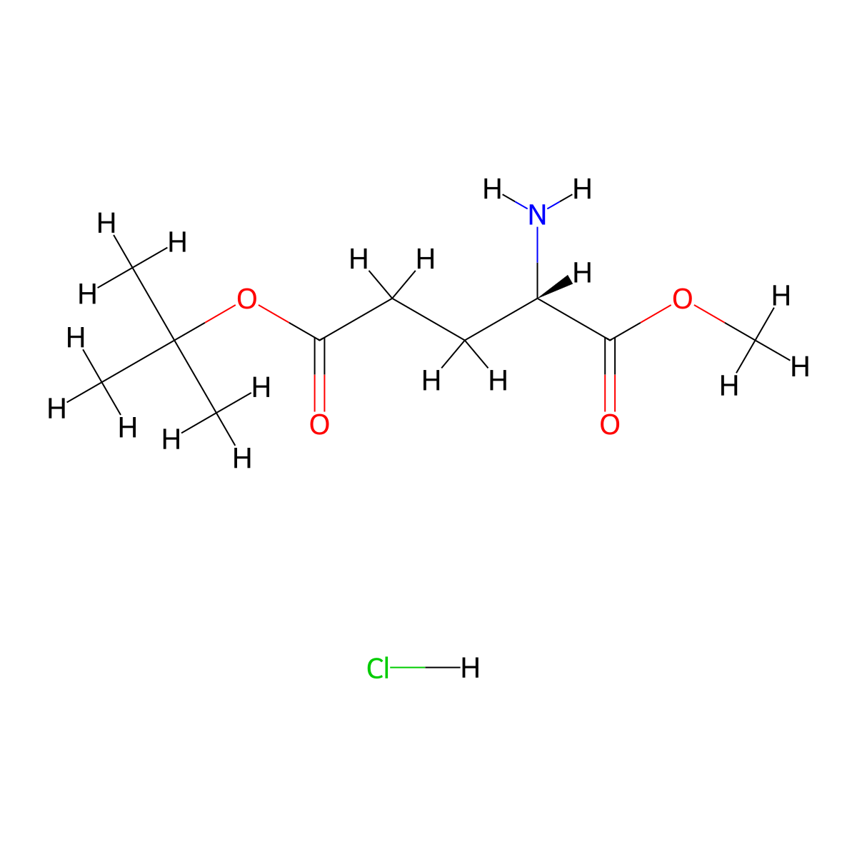 L-Glutamic acid, 5-(1,1-dimethylethyl) 1-methyl ester, hydrochloride (1:1) molecular structure, CAS 6234-01-1