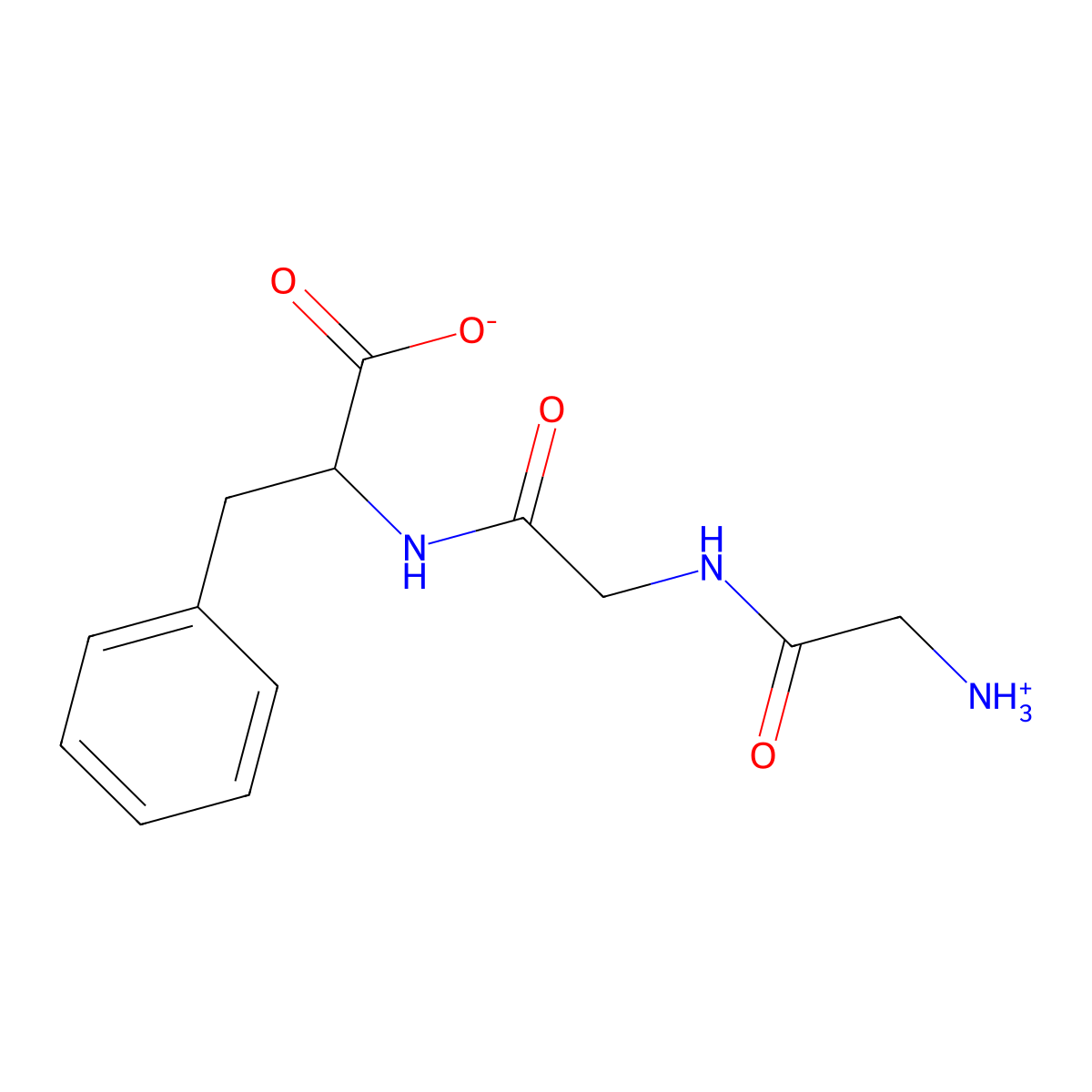 (2S)-2-[[2-[(2-azaniumylacetyl)amino]acetyl]amino]-3-phenylpropanoate molecular structure, CAS 6234-26-0