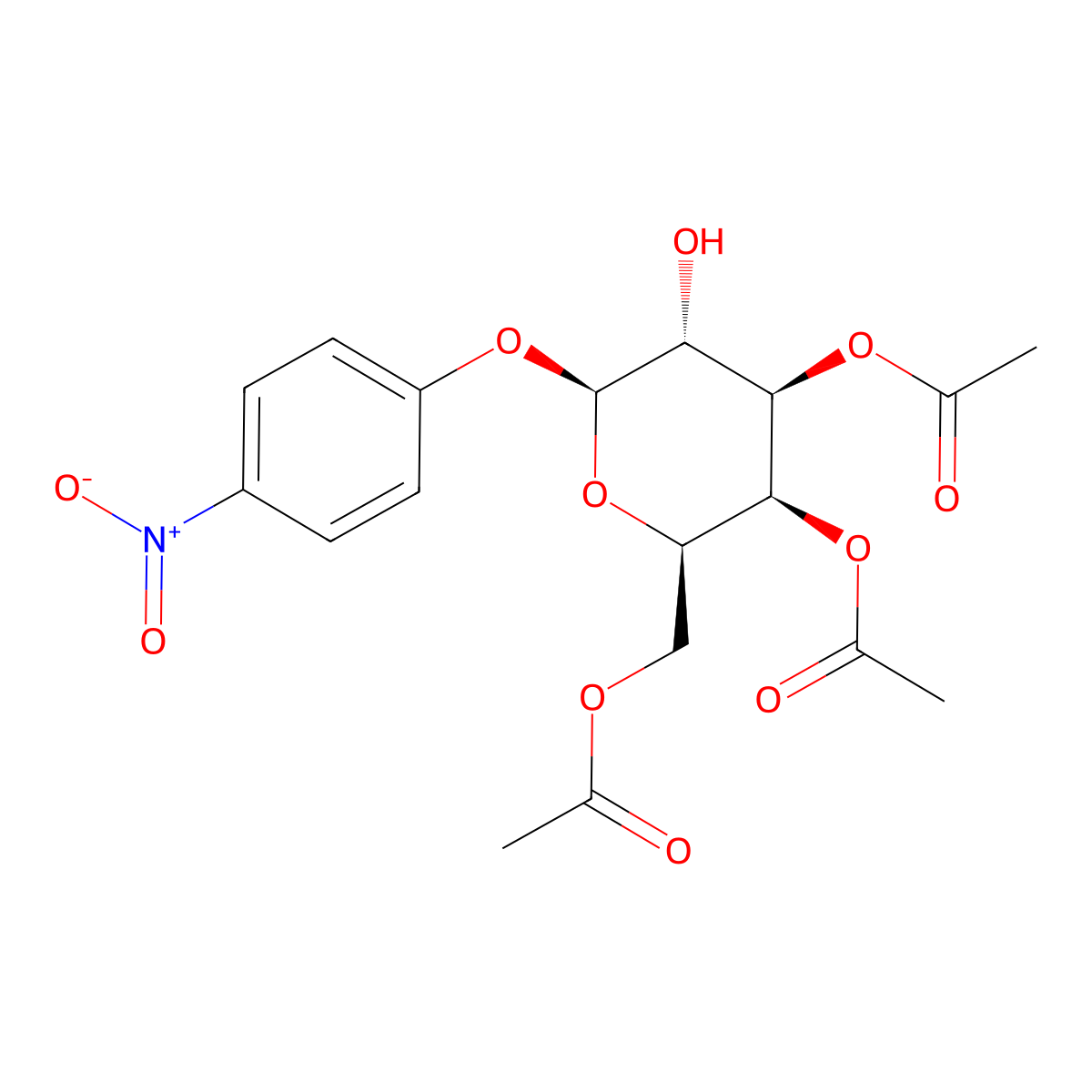 4-Nitrophenyl 3,4,6-tri-O-acetyl-beta-D-galactopyranoside molecular structure, CAS 62346-04-7