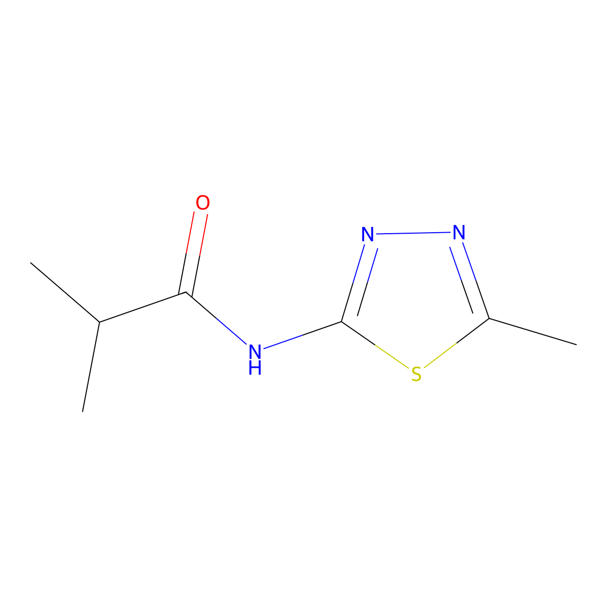 2-methyl-N-(5-methyl-1,3,4-thiadiazol-2-yl)propanamide molecular structure, CAS 62347-16-4