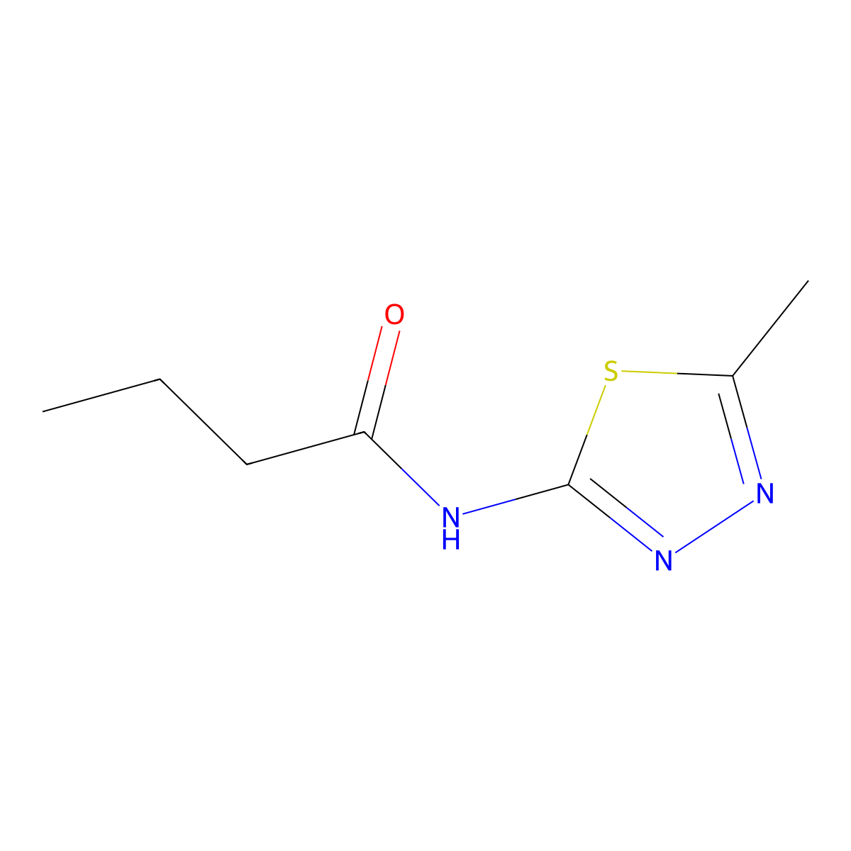 N-(5-methyl-1,3,4-thiadiazol-2-yl)butyramide molecular structure, CAS 62347-17-5