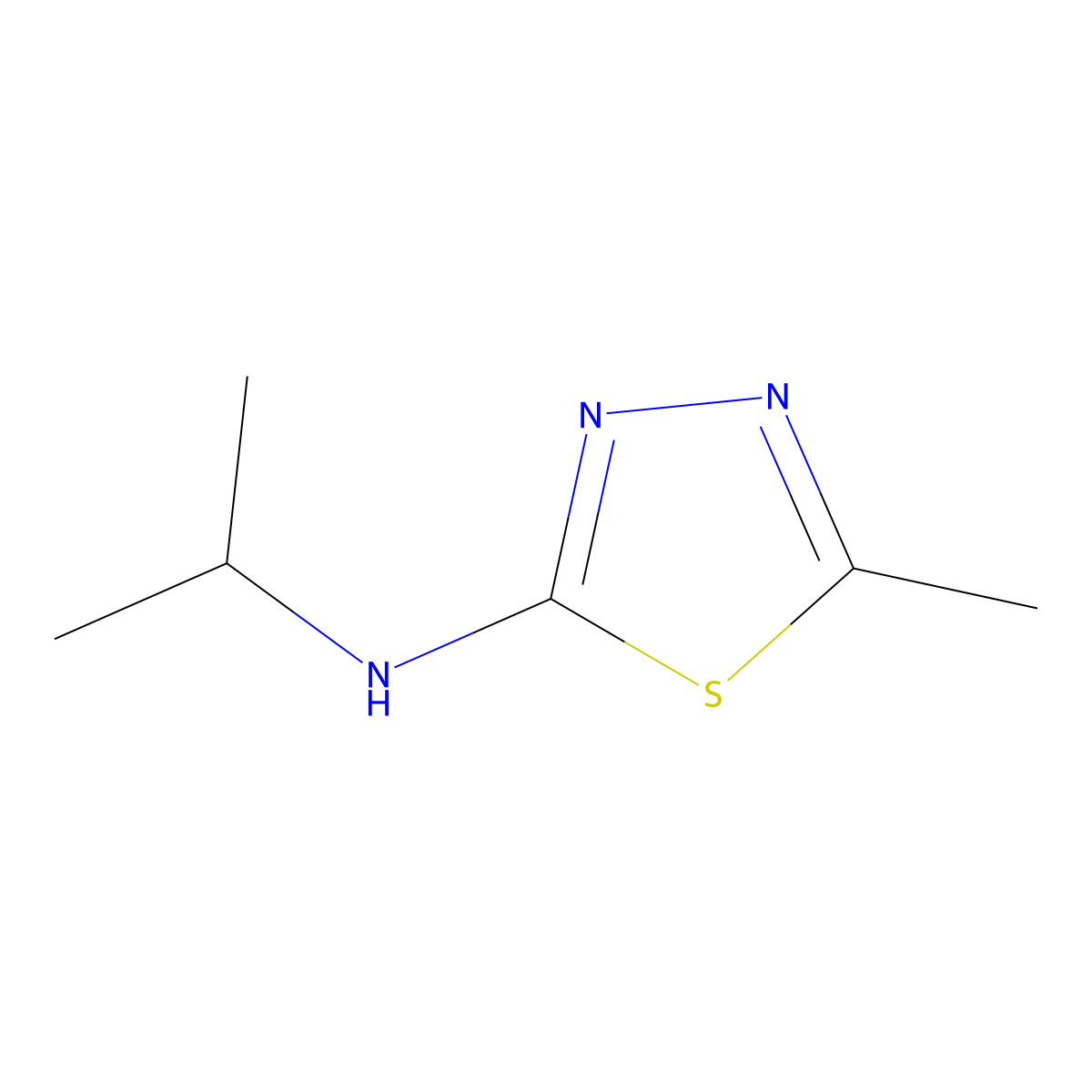 5-Methyl-N-(propan-2-yl)-1,3,4-thiadiazol-2-amine molecular structure, CAS 62347-23-3