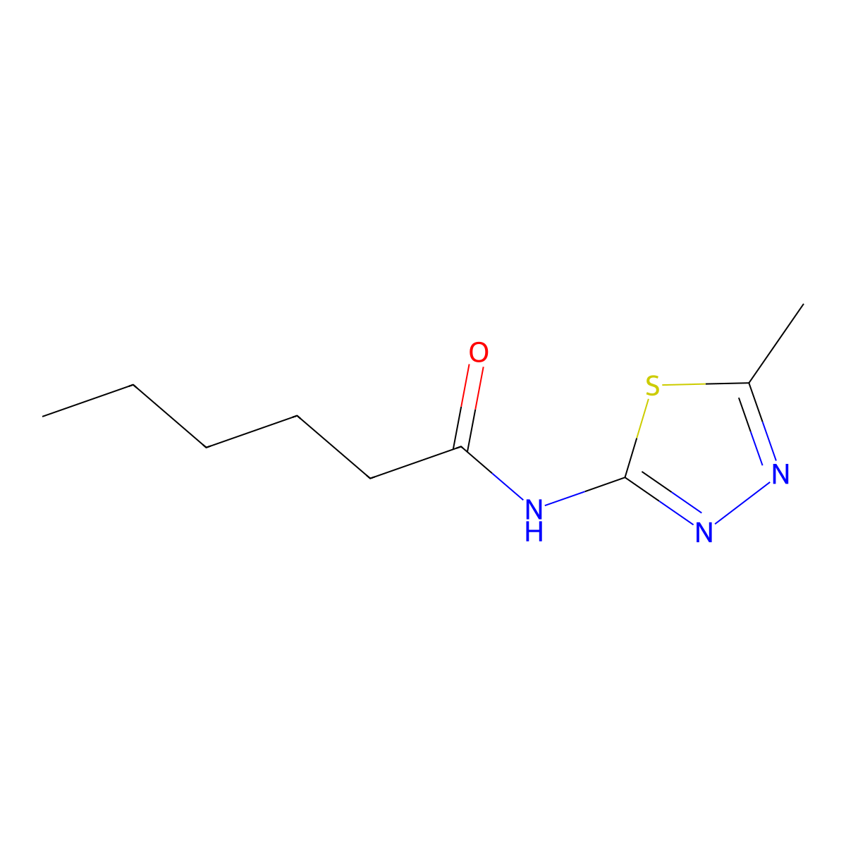 N-(5-methyl-1,3,4-thiadiazol-2-yl)hexanamide molecular structure, CAS 62347-85-7