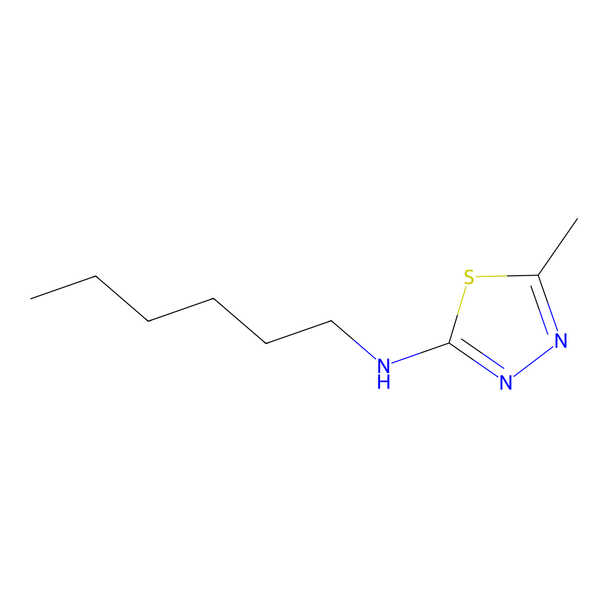N-Hexyl-5-methyl-1,3,4-thiadiazol-2-amine molecular structure, CAS 62347-86-8