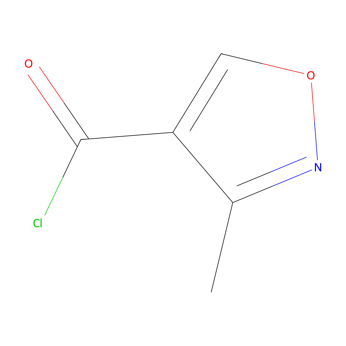 3-Methylisoxazole-4-carbonyl chloride molecular structure, CAS 62348-18-9