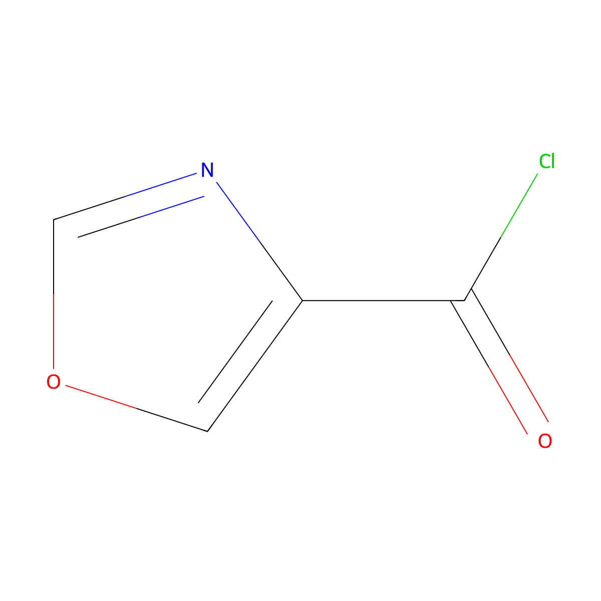 1,3-Oxazole-4-carbonyl chloride molecular structure, CAS 62348-20-3