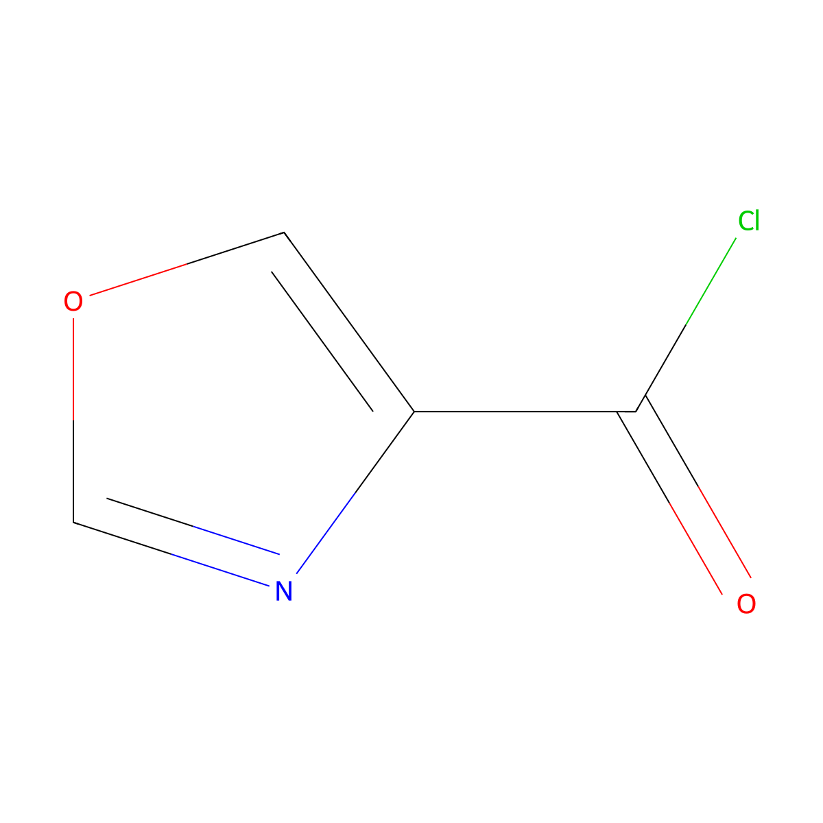 1,3-Oxazole-4-carbonyl chloride molecular structure, CAS 62348-20-3