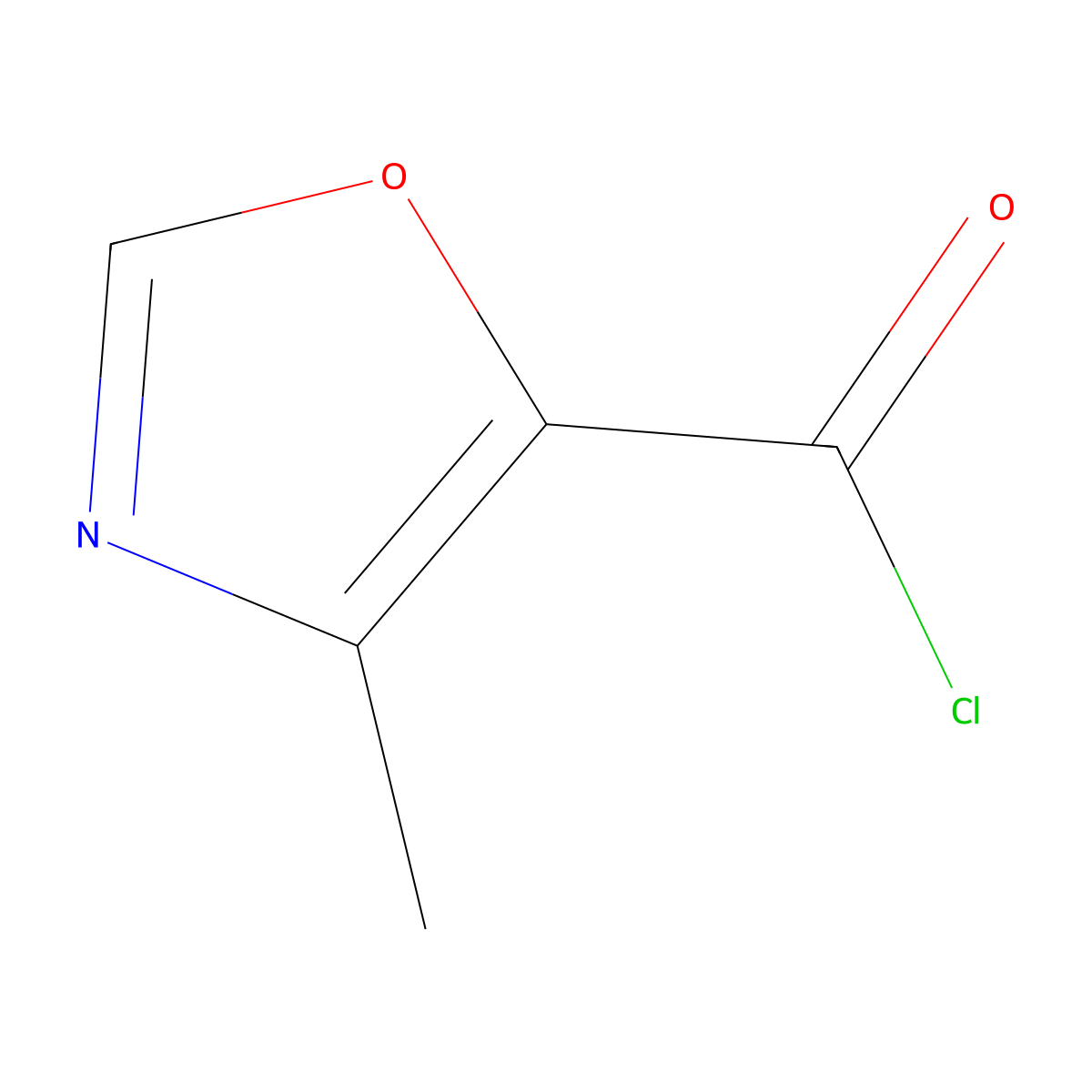 4-Methyloxazole-5-carbonyl chloride molecular structure, CAS 62348-24-7