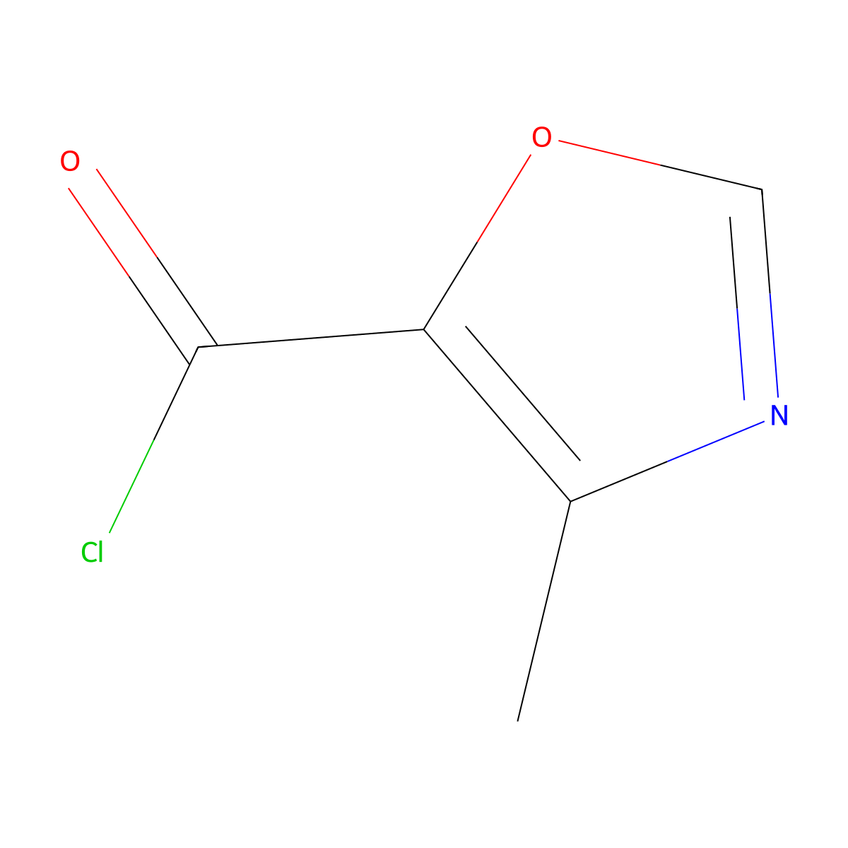 4-Methyloxazole-5-carbonyl chloride molecular structure, CAS 62348-24-7
