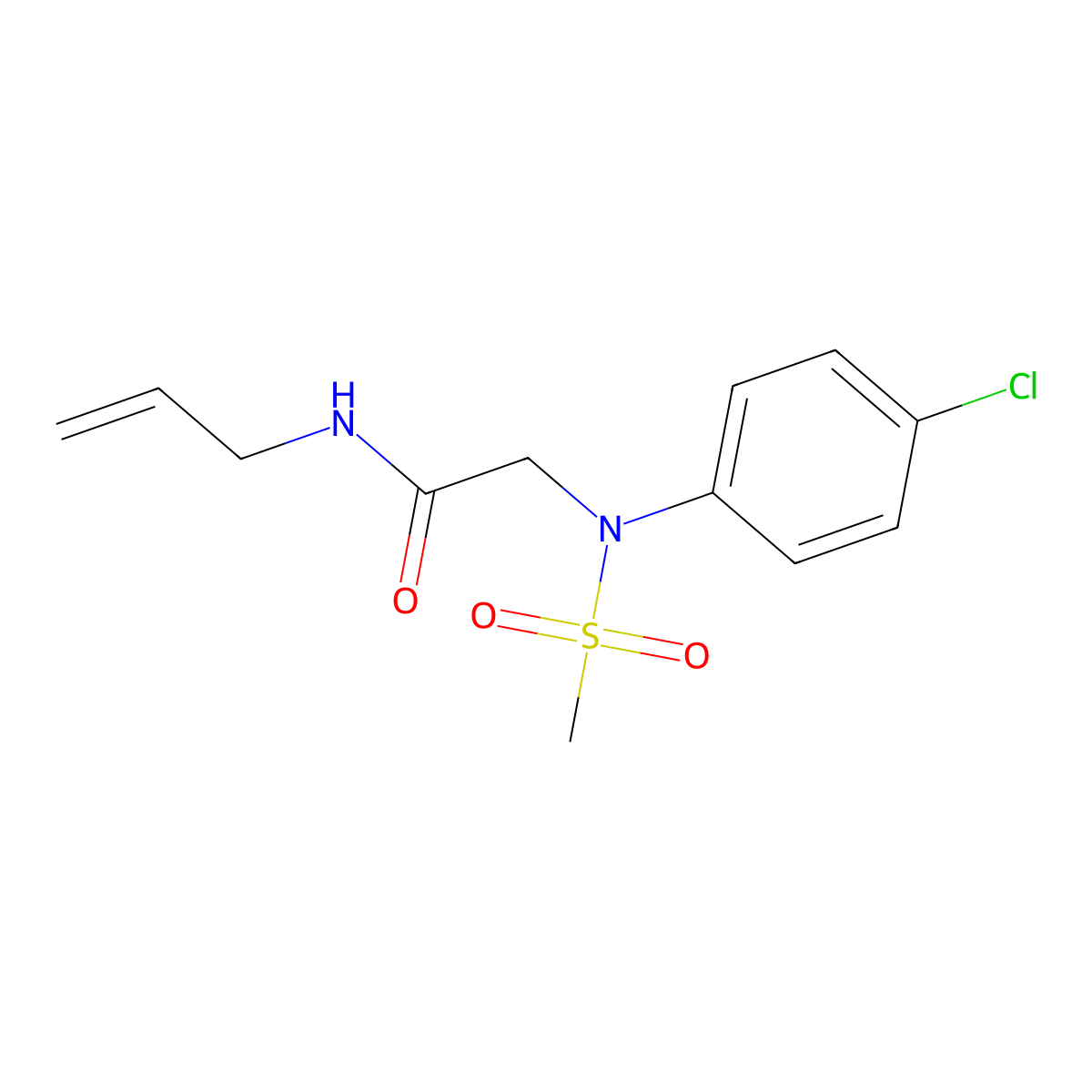 2-(4-chloro-N-methylsulfonylanilino)-N-prop-2-enylacetamide molecular structure, CAS 6235-02-5