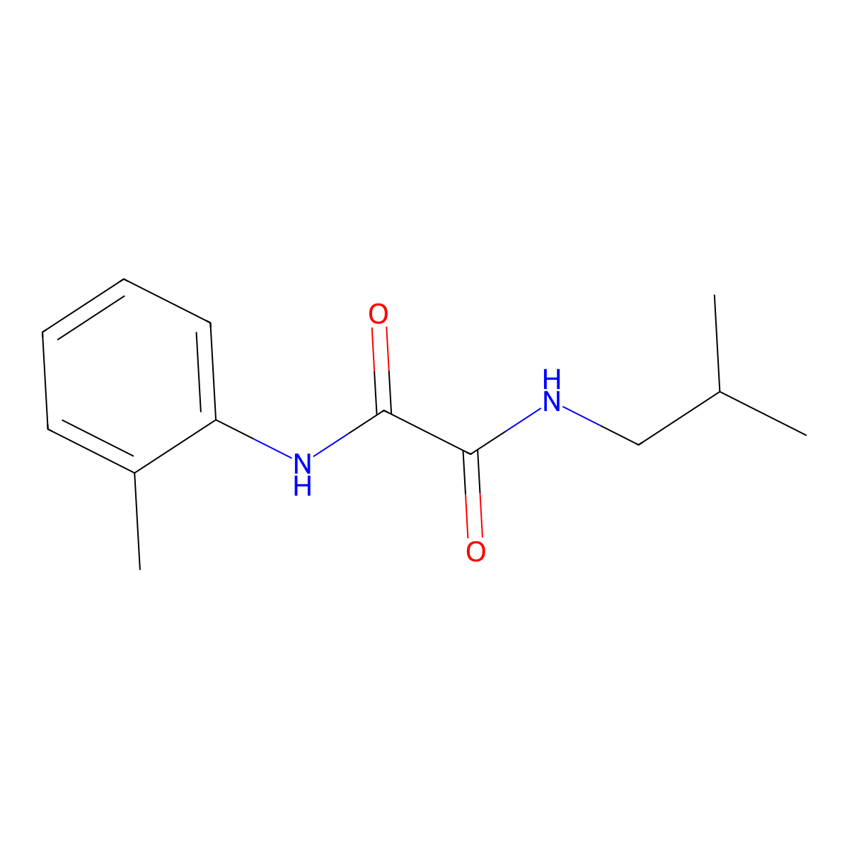 N-(2-methylphenyl)-N'-(2-methylpropyl)ethanediamide molecular structure, CAS 6235-80-9