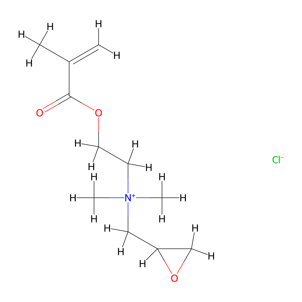 2-Oxiranemethanaminium, N,N-dimethyl-N-(2-((2-methyl-1-oxo-2-propen-1-yl)oxy)ethyl)-, chloride (1:1) molecular structure, CAS 62351-05-7