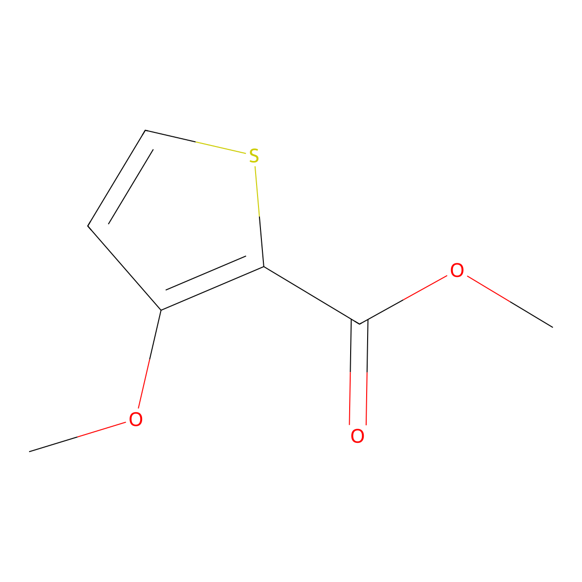 Methyl 3-methoxythiophene-2-carboxylate molecular structure, CAS 62353-75-7