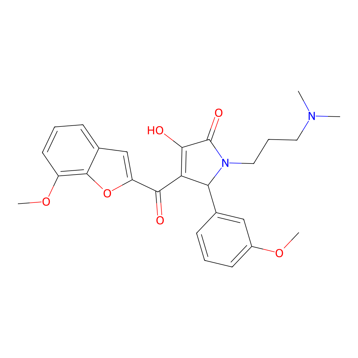 1-[3-(Dimethylamino)propyl]-3-hydroxy-4-[(7-methoxybenzo[d]furan-2-yl)carbonyl]-5-(3-methoxyphenyl)-3-pyrrolin-2-one molecular structure, CAS 623536-66-3
