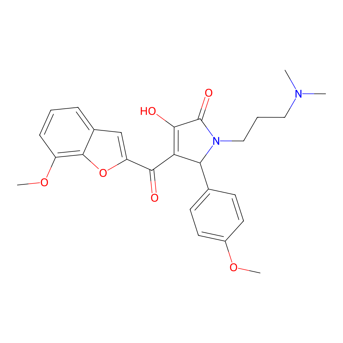 1-[3-(Dimethylamino)propyl]-3-hydroxy-4-[(7-methoxybenzo[d]furan-2-yl)carbonyl]-5-(4-methoxyphenyl)-3-pyrrolin-2-one molecular structure, CAS 623536-82-3