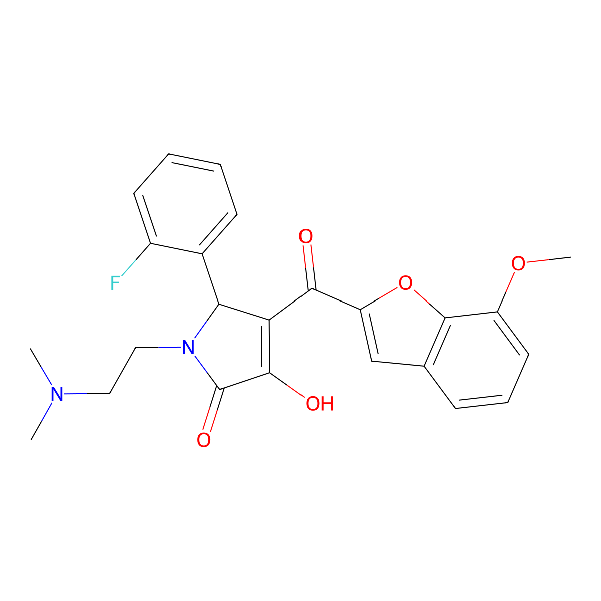 1-(2-(dimethylamino)ethyl)-5-(2-fluorophenyl)-3-hydroxy-4-(7-methoxybenzofuran-2-carbonyl)-1H-pyrrol-2(5H)-one molecular structure, CAS 623540-21-6