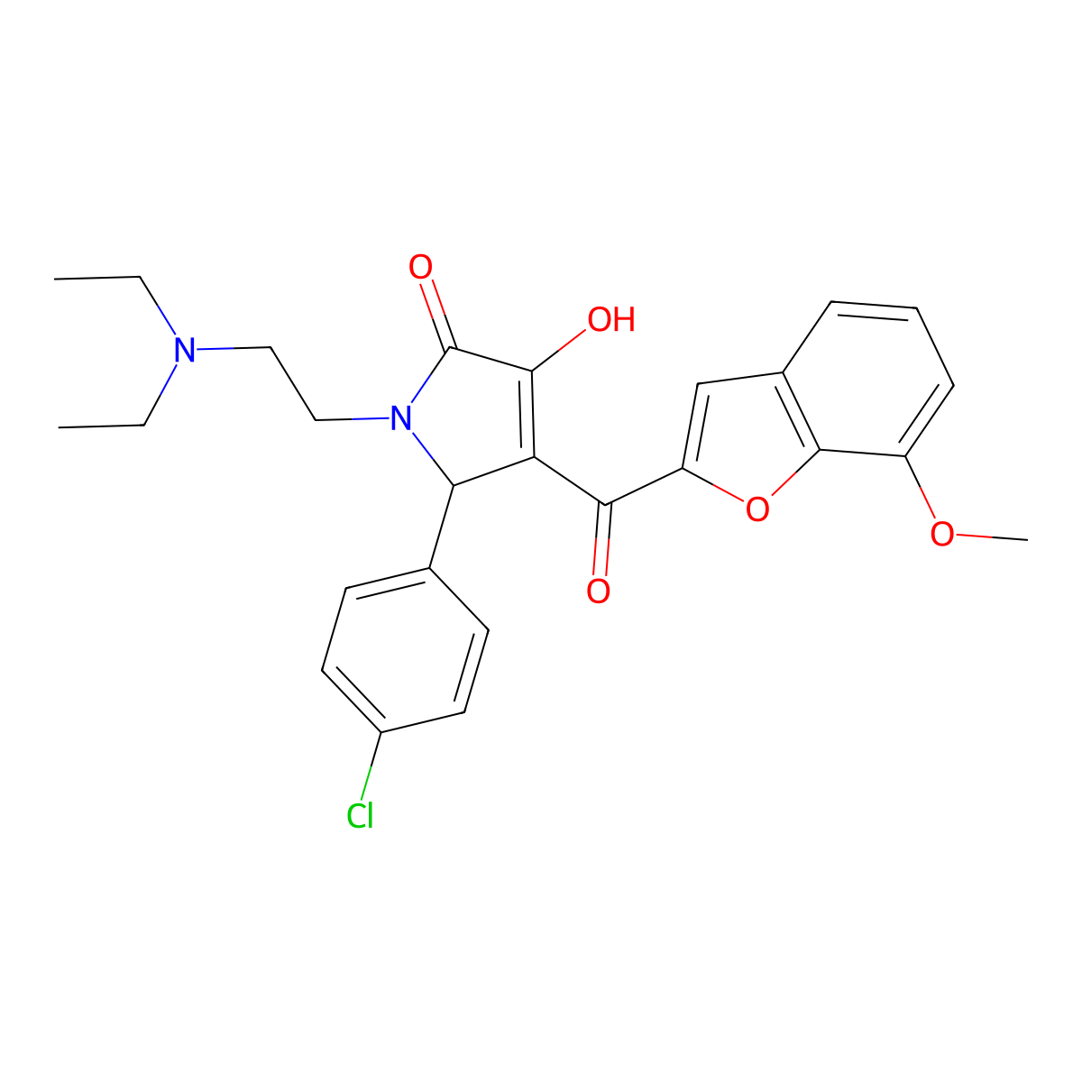 1-[2-(Diethylamino)ethyl]-5-(4-chlorophenyl)-3-hydroxy-4-[(7-methoxybenzo[d]fu ran-2-yl)carbonyl]-3-pyrrolin-2-one molecular structure, CAS 623542-49-4