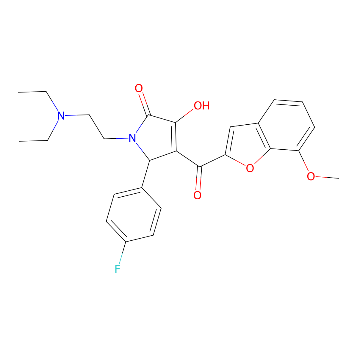 1-[2-(Diethylamino)ethyl]-5-(4-fluorophenyl)-3-hydroxy-4-[(7-methoxybenzo[d]fu ran-2-yl)carbonyl]-3-pyrrolin-2-one molecular structure, CAS 623542-59-6