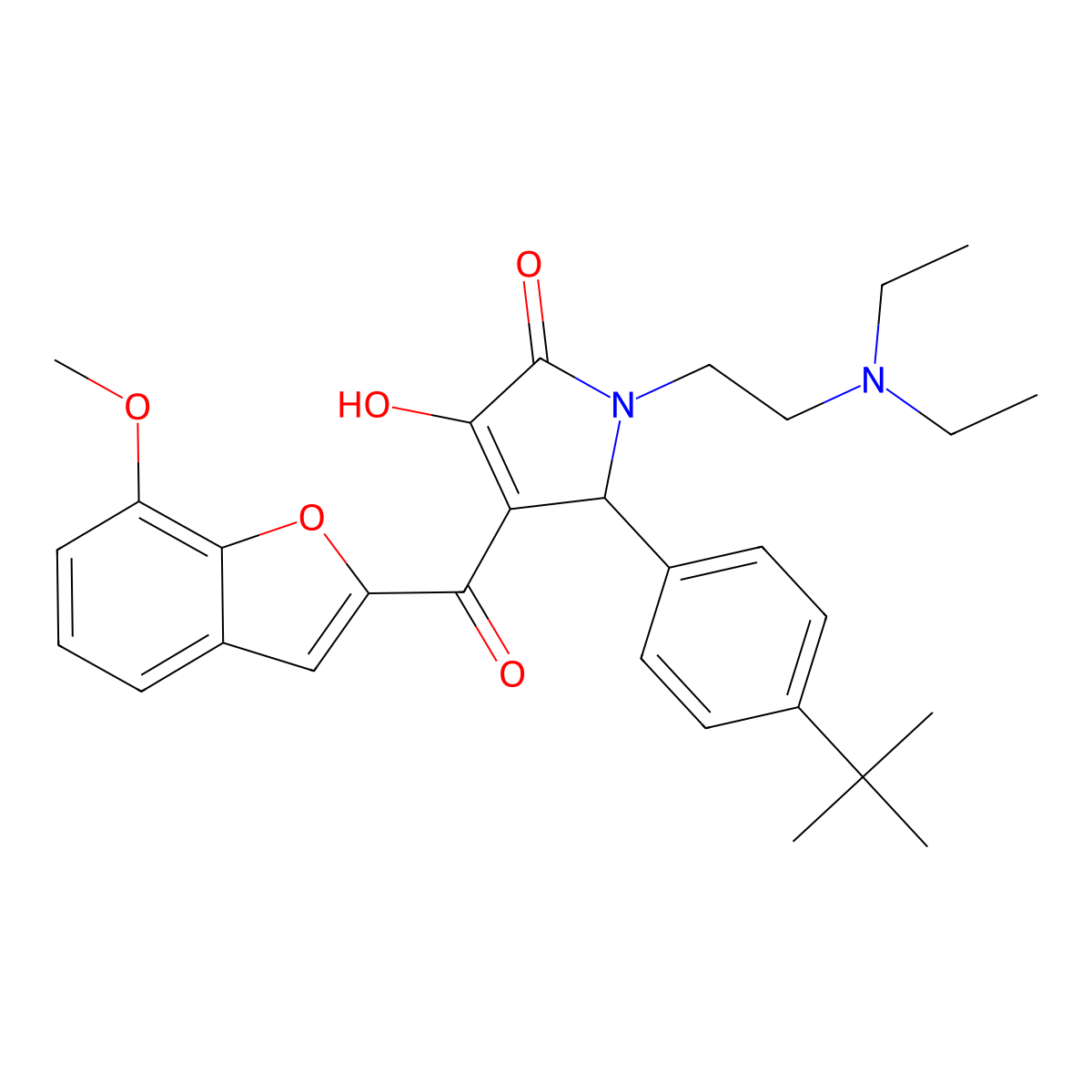1-[2-(Diethylamino)ethyl]-5-[4-(tert-butyl)phenyl]-3-hydroxy-4-[(7-methoxybenz o[d]furan-2-yl)carbonyl]-3-pyrrolin-2-one molecular structure, CAS 623542-69-8