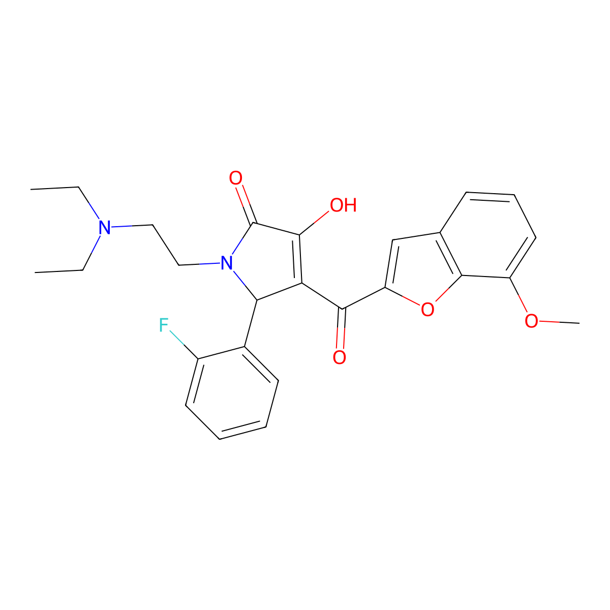 1-[2-(Diethylamino)ethyl]-5-(2-fluorophenyl)-3-hydroxy-4-[(7-methoxybenzo[d]fu ran-2-yl)carbonyl]-3-pyrrolin-2-one molecular structure, CAS 623543-03-3