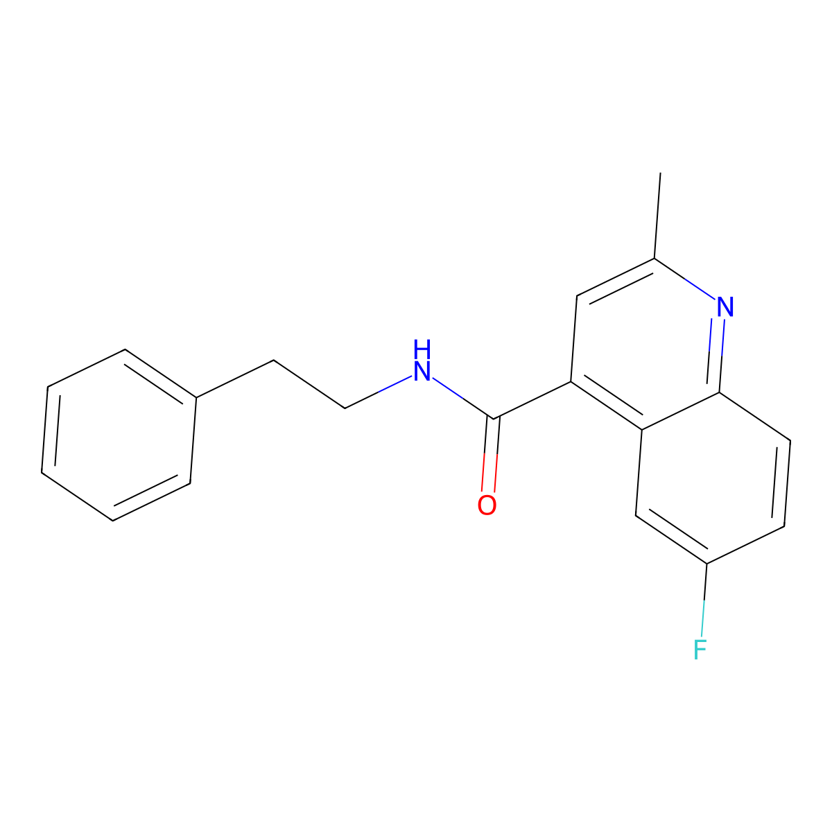 6-fluoro-2-methyl-N-(2-phenylethyl)quinoline-4-carboxamide molecular structure, CAS 623546-95-2