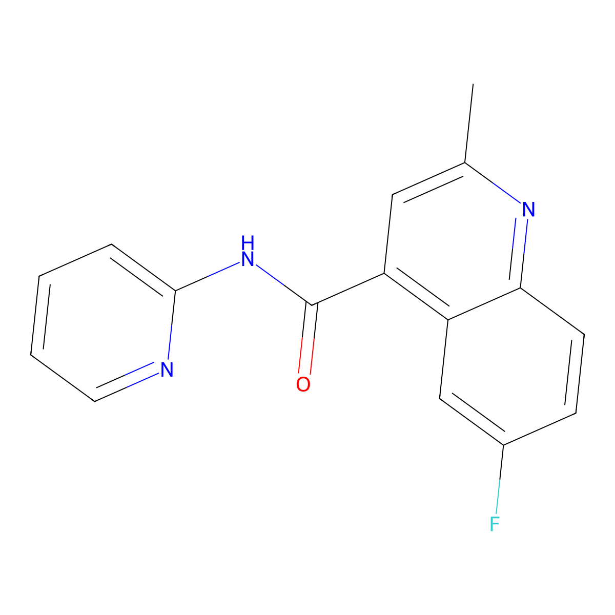 6-fluoro-2-methyl-N-pyridin-2-ylquinoline-4-carboxamide molecular structure, CAS 623547-20-6