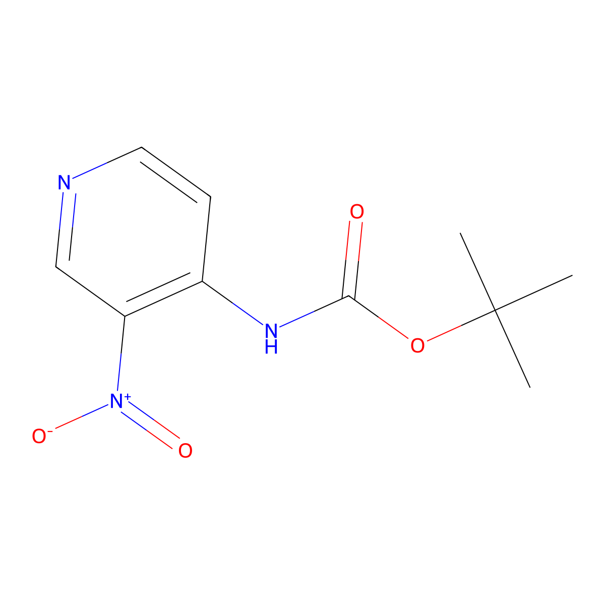 tert-Butyl (3-nitropyridin-4-yl)carbamate molecular structure, CAS 623562-22-1
