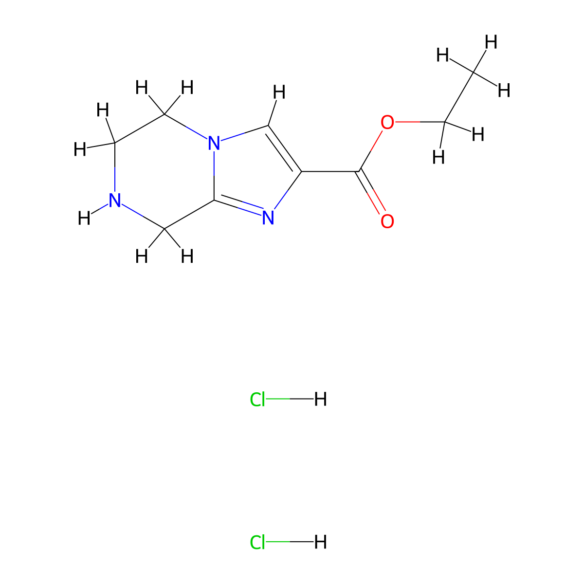 ethyl 5H,6H,7H,8H-imidazo[1,2-a]pyrazine-2-carboxylate dihydrochloride molecular structure, CAS 623564-18-1