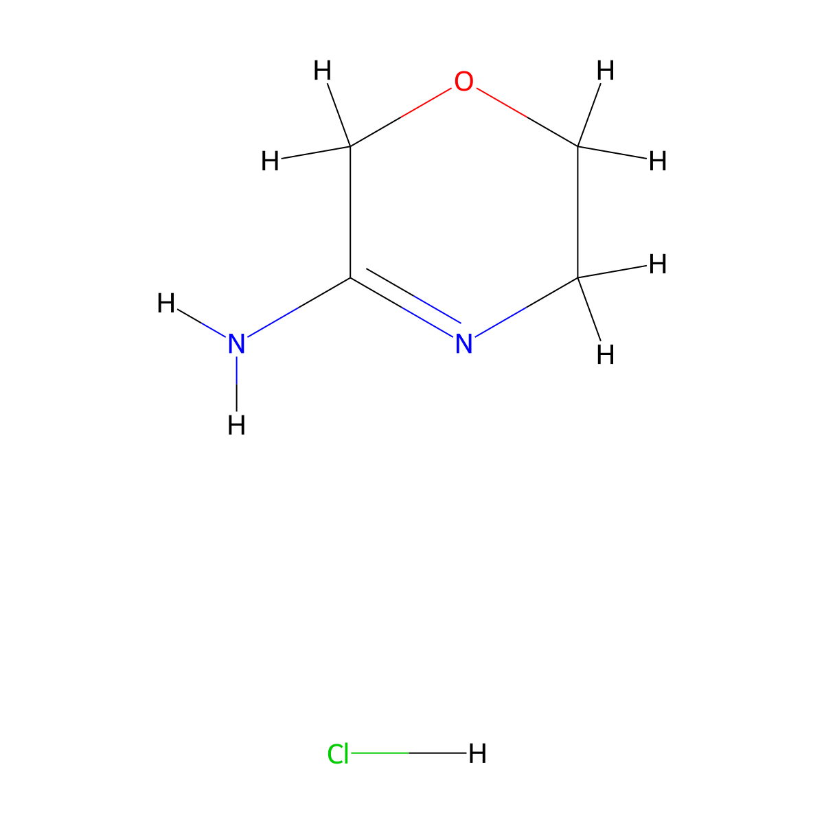 5,6-Dihydro-2H-1,4-oxazin-3-amine hydrochloride molecular structure, CAS 623564-41-0