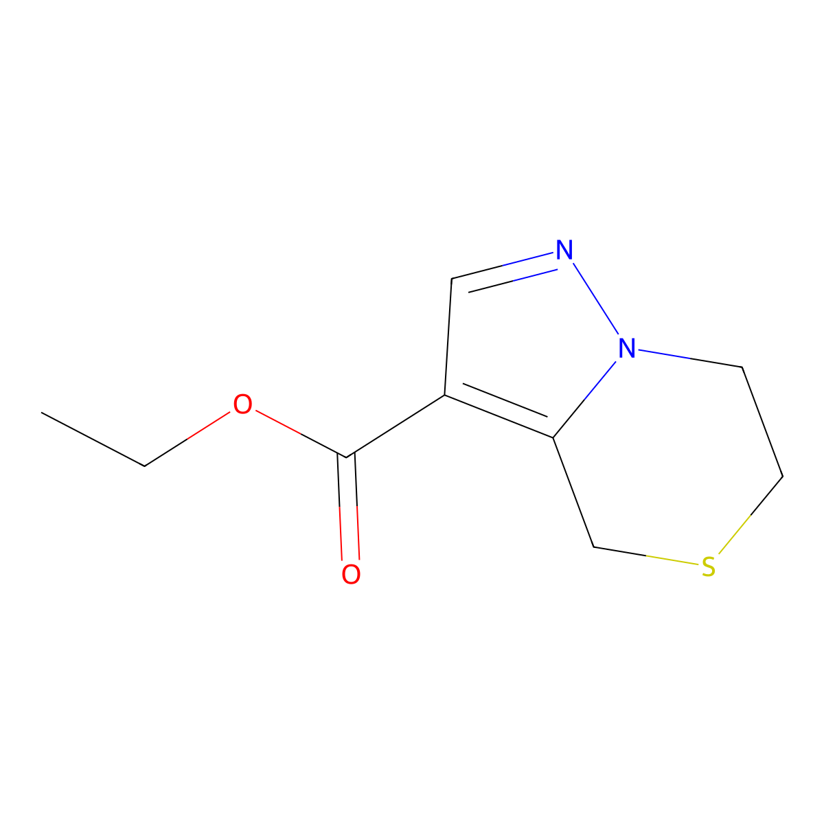 Ethyl 6,7-dihydro-4H-pyrazolo[5,1-c][1,4]thiazine-3-carboxylate molecular structure, CAS 623564-60-3