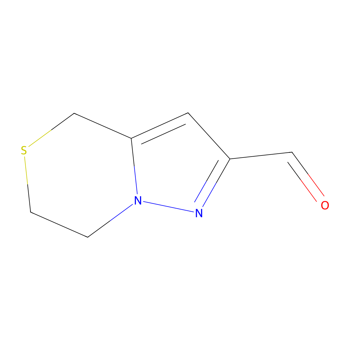 6,7-dihydro-4H-pyrazolo[5,1-c][1,4]thiazine-2-carbaldehyde molecular structure, CAS 623564-62-5
