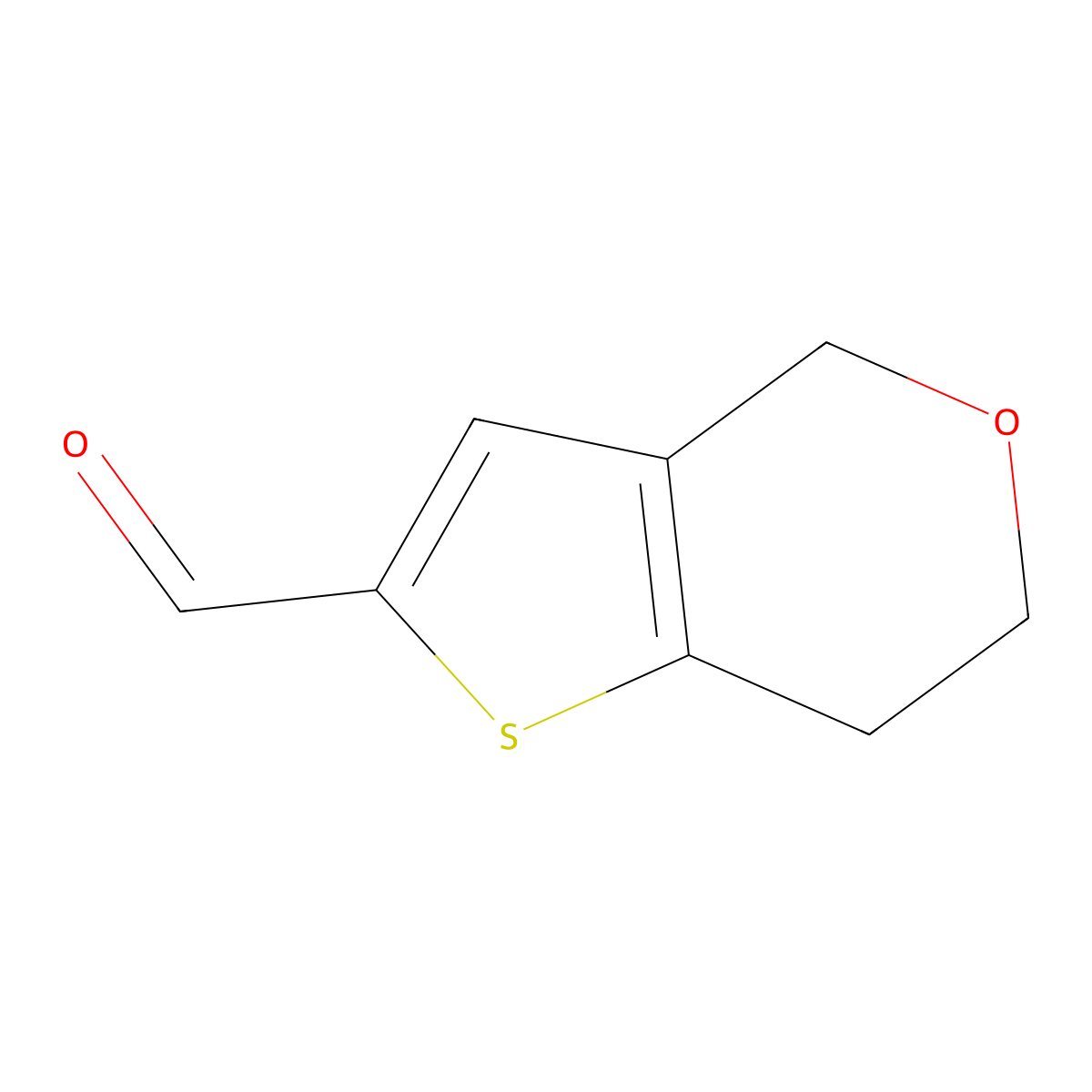 6,7-dihydro-4H-thieno[3,2-c]pyran-2-carbaldehyde molecular structure, CAS 623564-80-7