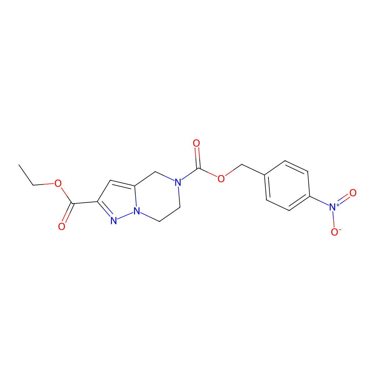 2-Ethyl 5-(4-nitrobenzyl) 6,7-dihydropyrazolo[1,5-a]pyrazine-2,5(4H)-dicarboxylate molecular structure, CAS 623565-14-0